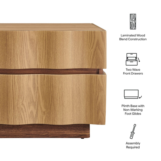 Isola 2 Drawer Nightstand by Furniture for America