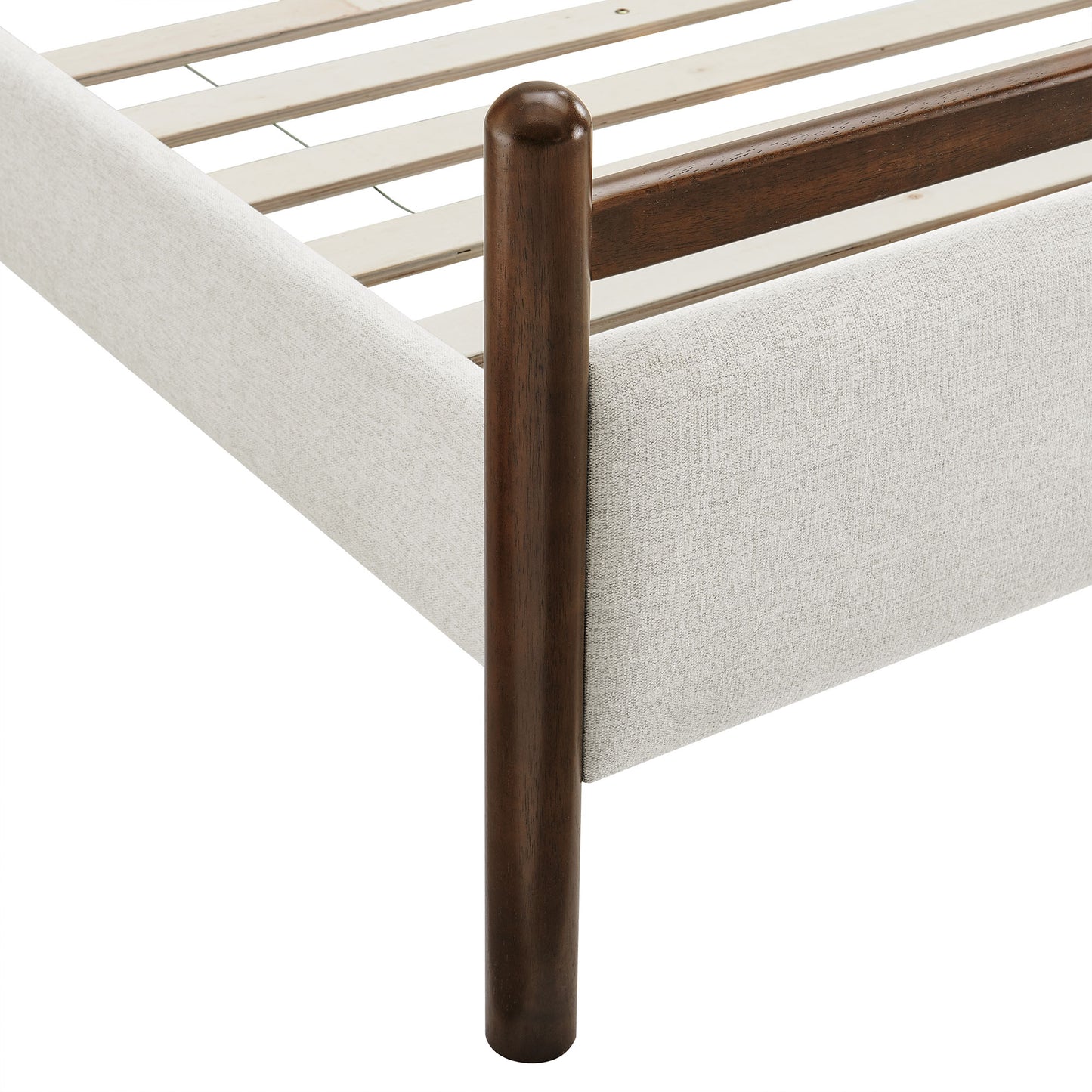 Flax Full Size Platform Bed Frame in Wenge Heathered Ivory