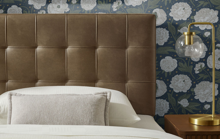 Cleo Vegan Leather Twin Size Headboard in Mushroom
