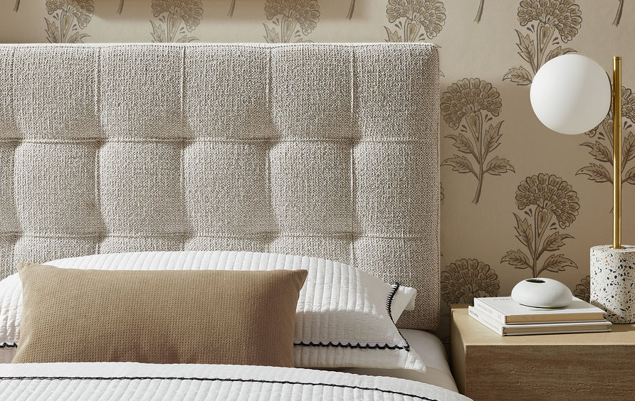 Cleo Upholstered Twin Size Headboard in Dove
