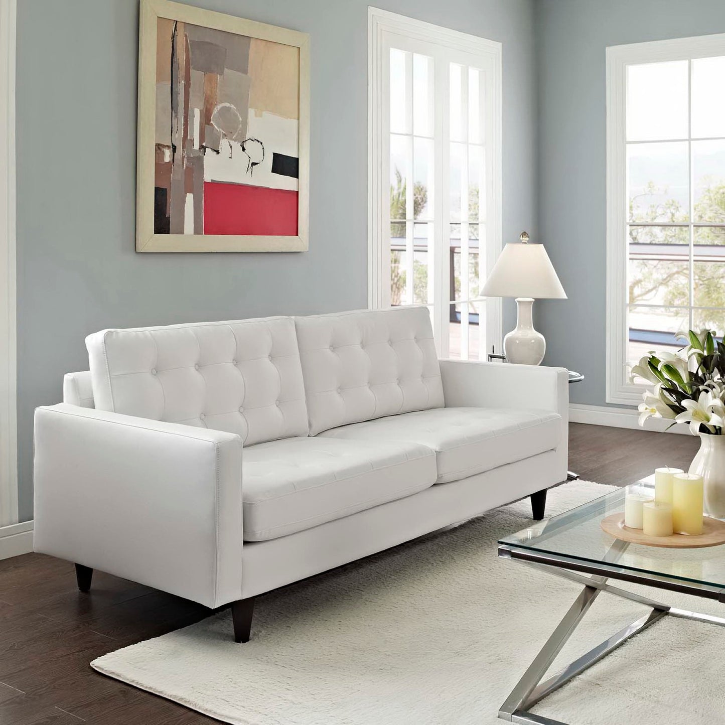 Empress Bonded Leather Sofa by Furniture for America
