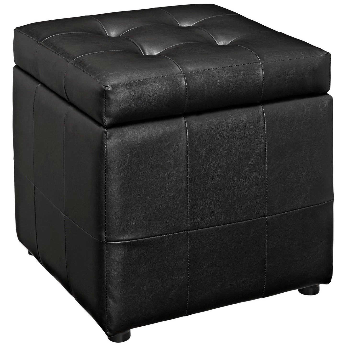 Volt Storage Upholstered Vinyl Ottoman by Furniture For America