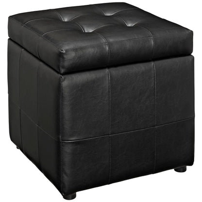 Volt Storage Upholstered Vinyl Ottoman by Furniture For America