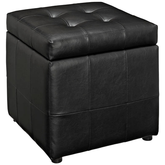 Volt Storage Upholstered Vinyl Ottoman by Furniture For America