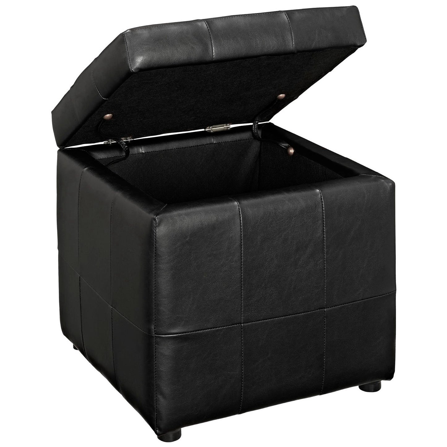 Volt Storage Upholstered Vinyl Ottoman by Furniture For America