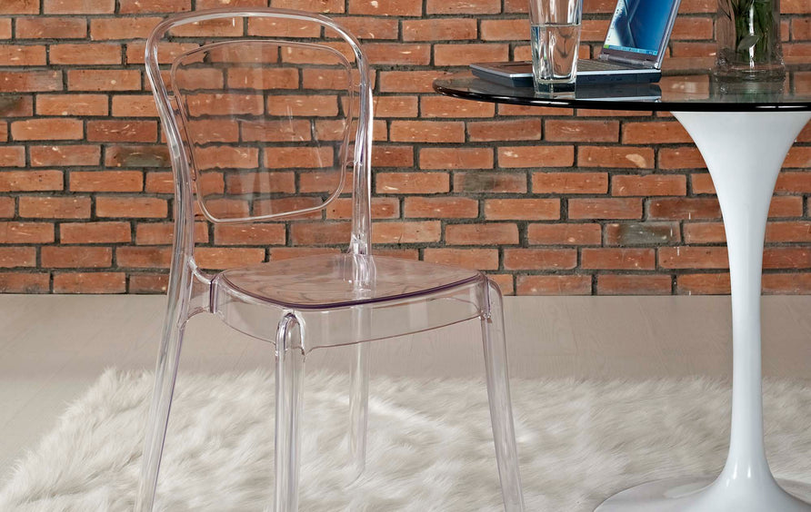 Saskia Dining Side Chair in Clear