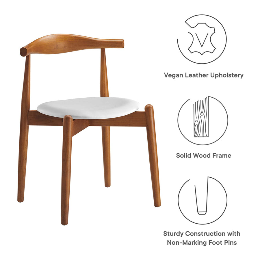 Chenin Dining Side Chair in Dark Walnut White