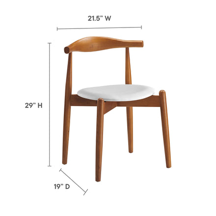 Stalwart Dining Side Chair in Dark Walnut White