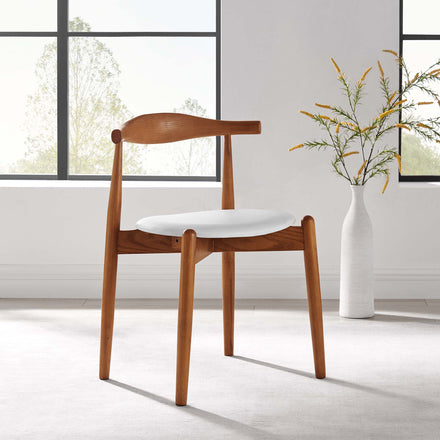 Stalwart Dining Side Chair in Dark Walnut White
