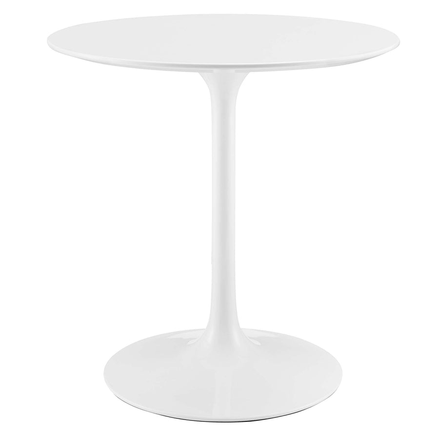 Lumen 28" Round Wood Dining Table in White