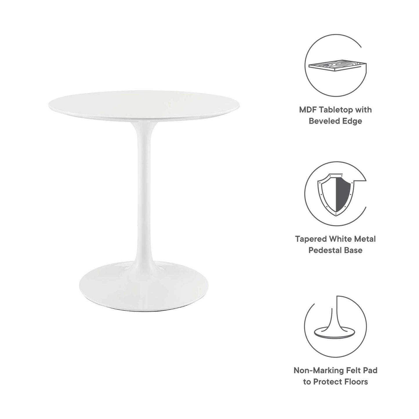 Lippa 28" Round Wood Dining Table by Furniture For America