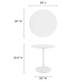 Lumen 28" Round Wood Dining Table in White