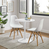 Lumen 28" Round Wood Dining Table in White