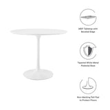 Lumen 36" Round Wood Dining Table in White