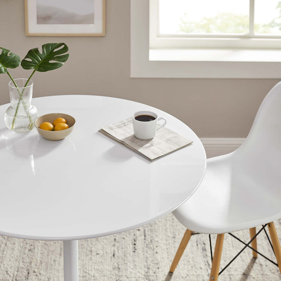 Lumen 36" Round Wood Dining Table in White