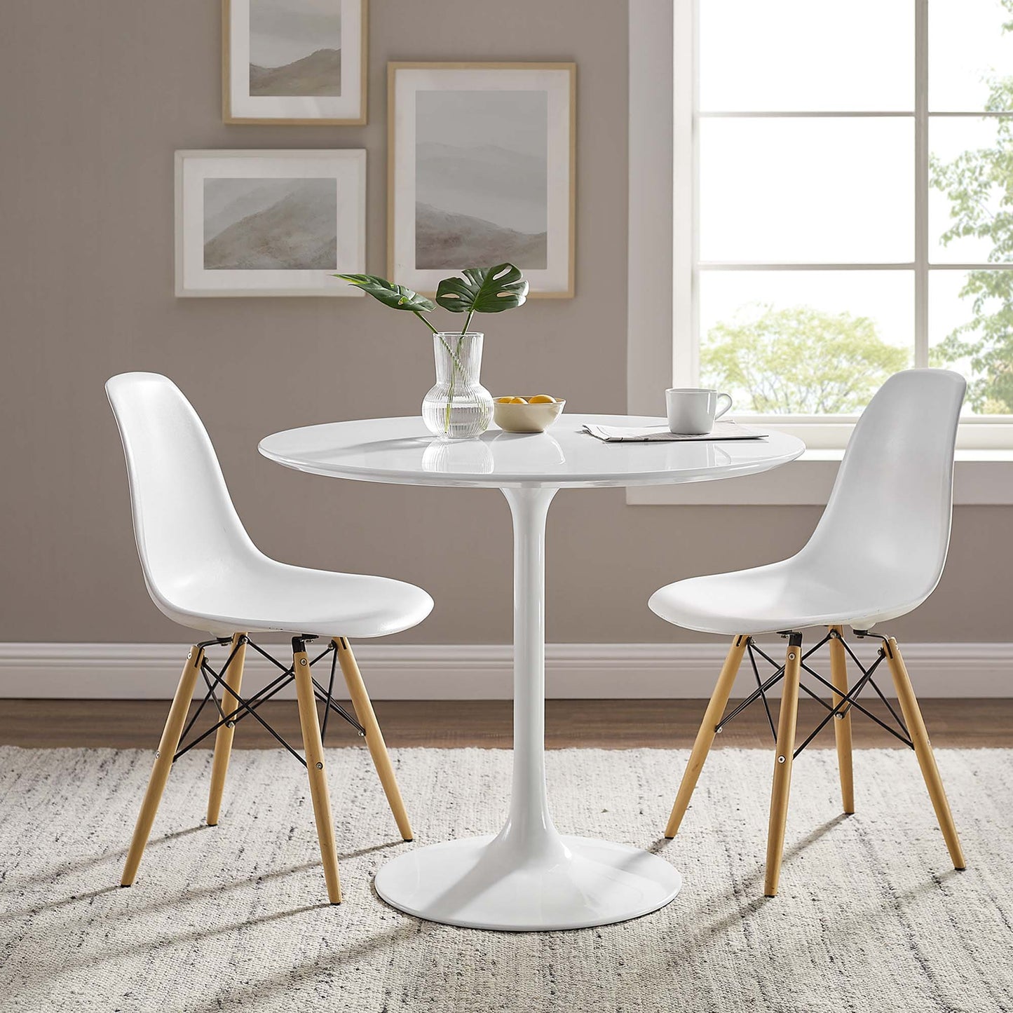 Lippa 36" Round Wood Dining Table by Furniture For America