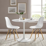Lumen 36" Round Wood Dining Table in White