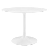 Lumen 40" Round Wood Dining Table in White
