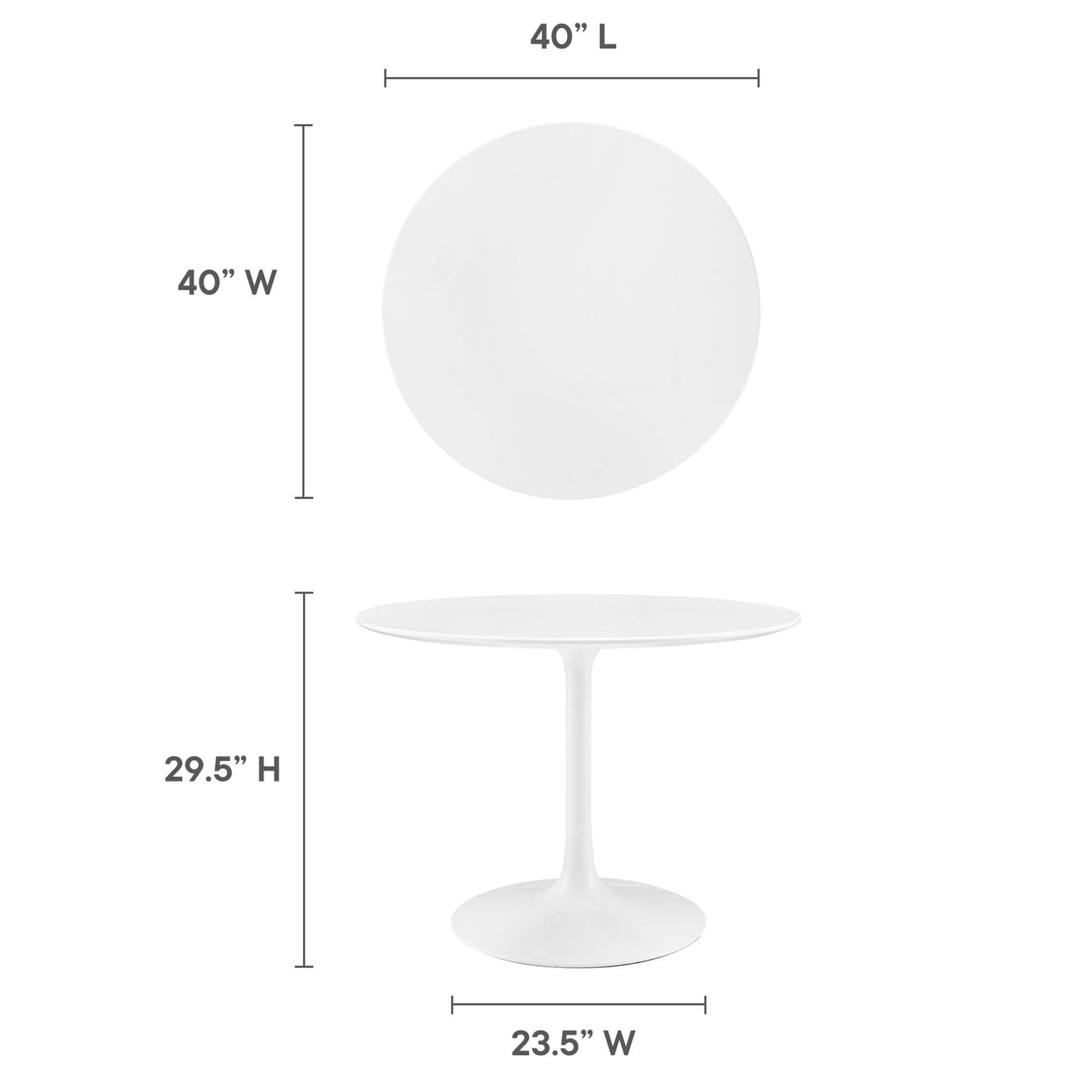 Lippa 40" Round Wood Dining Table by Furniture For America