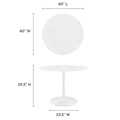 Lippa 40" Round Wood Dining Table by Furniture For America