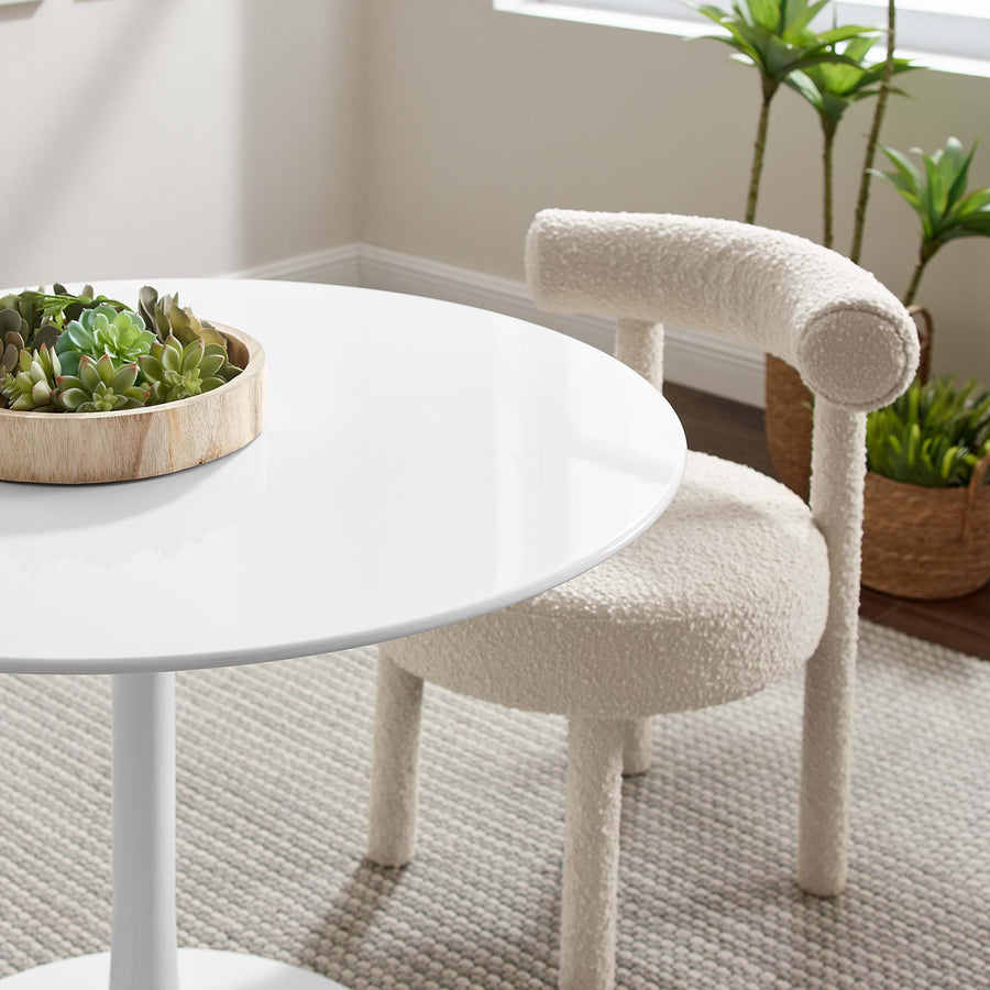 Lumen 40" Round Wood Dining Table in White