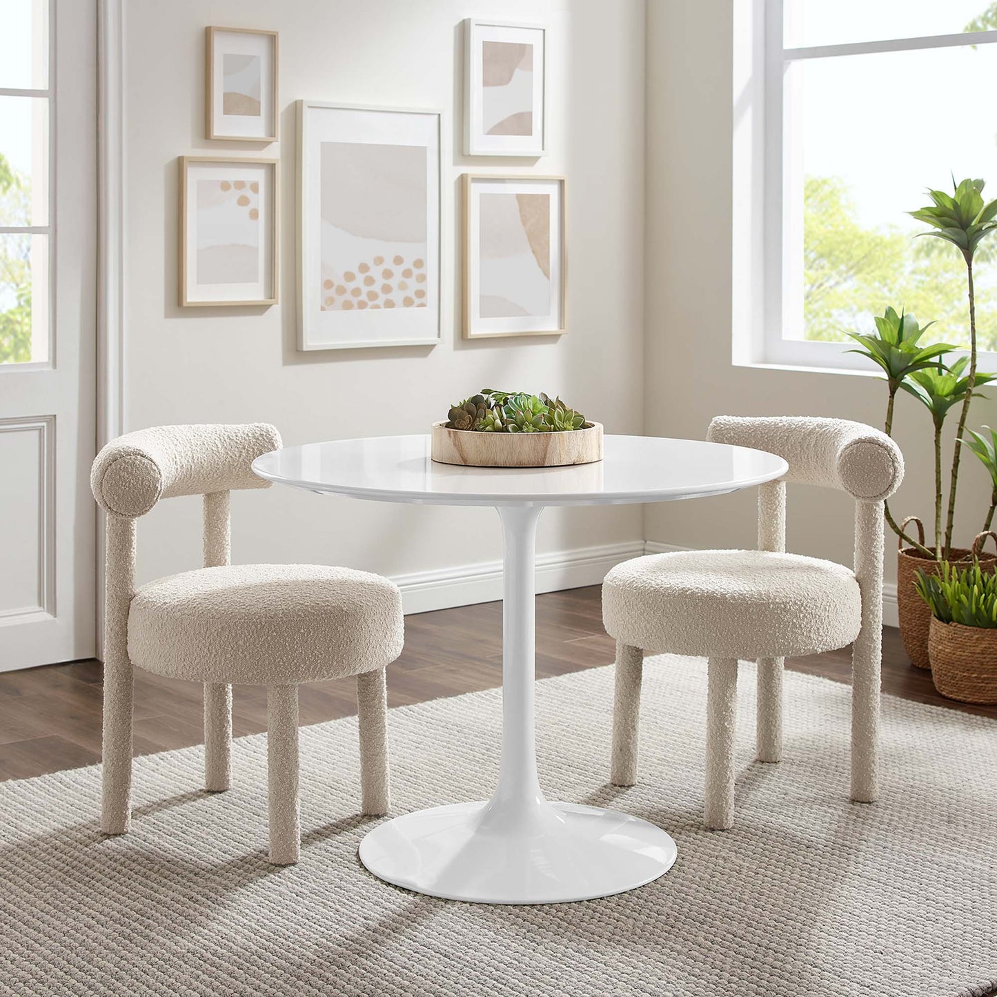 Lippa 40" Round Wood Dining Table by Furniture For America