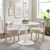 Lumen 40" Round Wood Dining Table in White