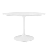 Lumen 48" Round Wood Dining Table in White