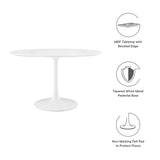 Lumen 48" Round Wood Dining Table in White