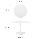 Lumen 48" Round Wood Dining Table in White
