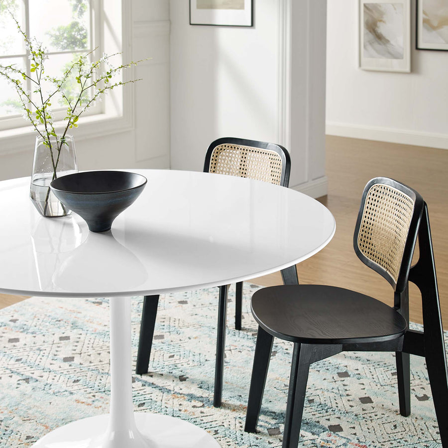 Lumen 48" Round Wood Dining Table in White