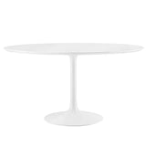 Lumen 54" Round Wood Dining Table in White