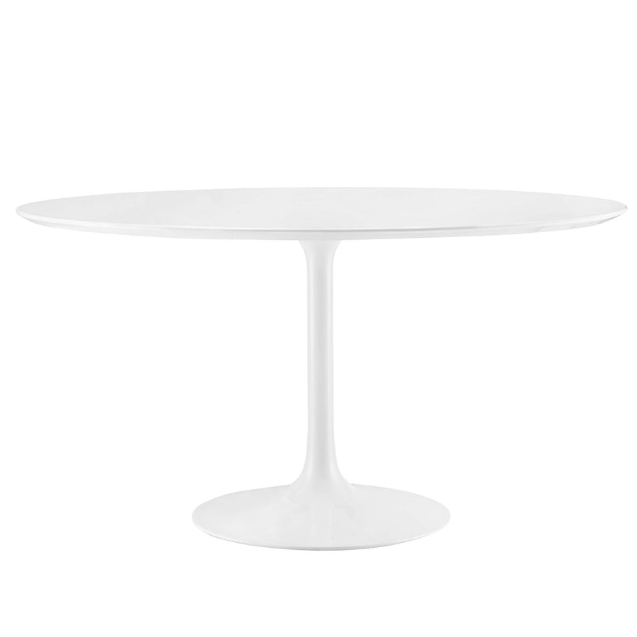 Lumen 54" Round Wood Dining Table in White