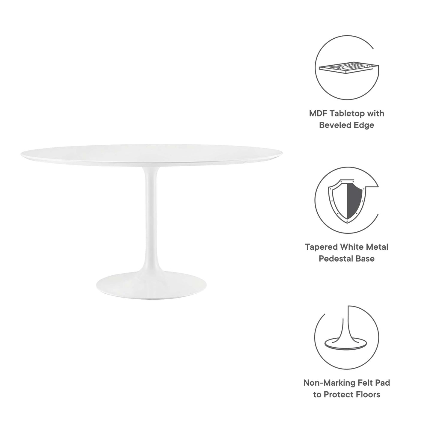 Lippa 54" Round Wood Dining Table by Furniture For America