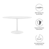Lumen 54" Round Wood Dining Table in White