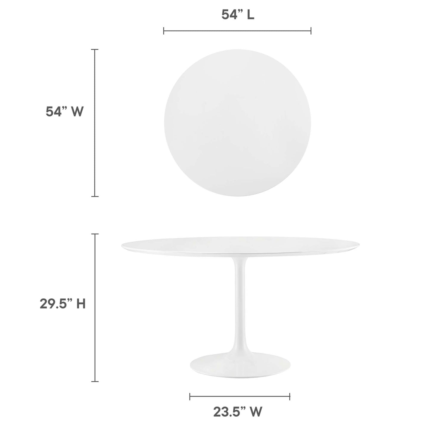 Lippa 54" Round Wood Dining Table by Furniture For America