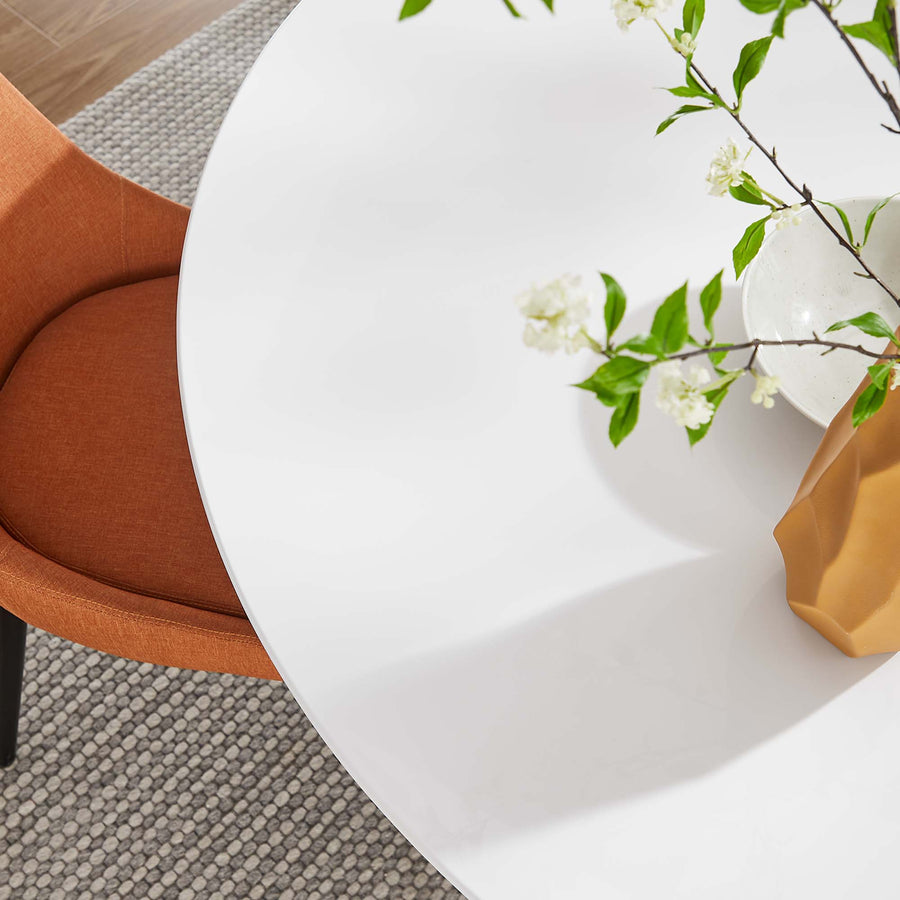 Lumen 54" Round Wood Dining Table in White