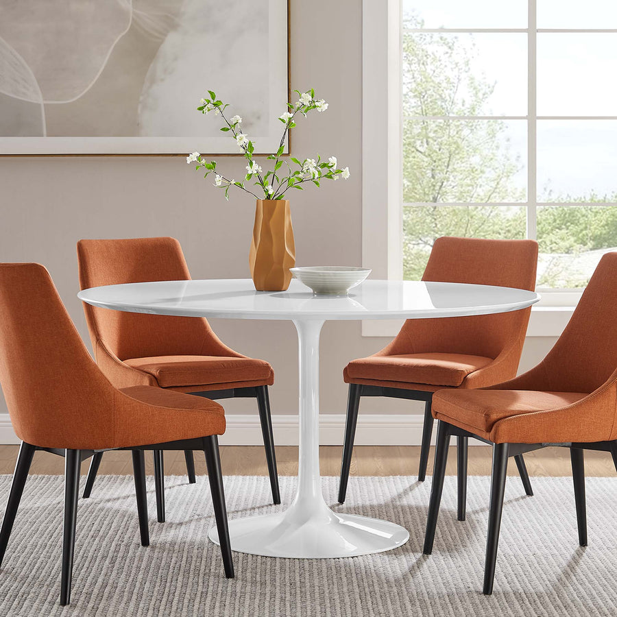 Lumen 54" Round Wood Dining Table in White