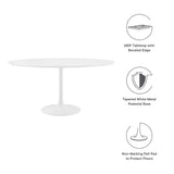 Lumen 60" Round Wood Dining Table in White