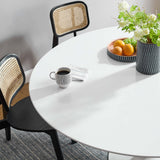 Lumen 60" Round Wood Dining Table in White