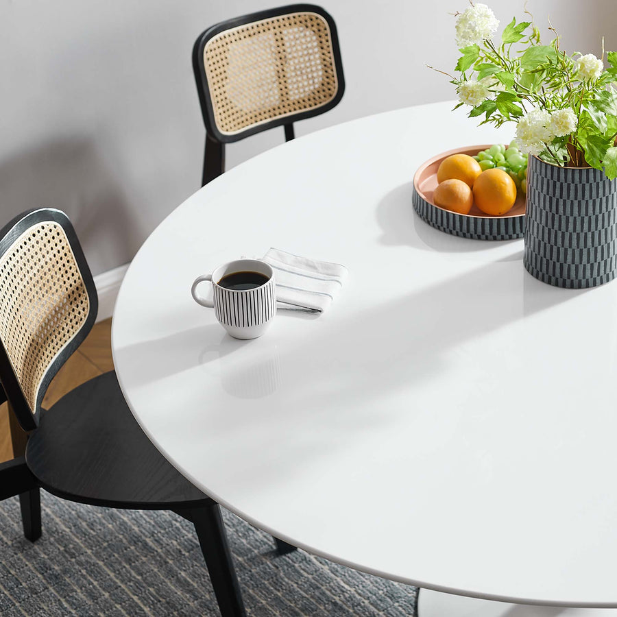 Lumen 60" Round Wood Dining Table in White