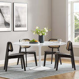 Lumen 60" Round Wood Dining Table in White
