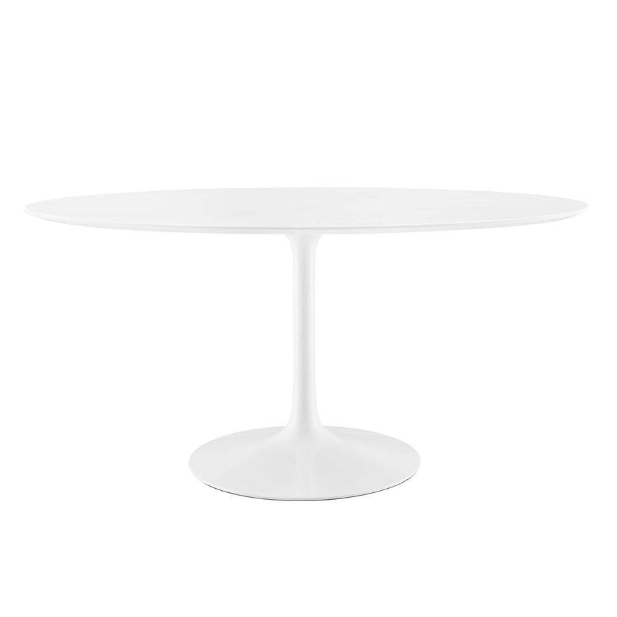 Lumen 60" Oval Wood Dining Table in White