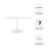 Lumen 60" Oval Wood Dining Table in White