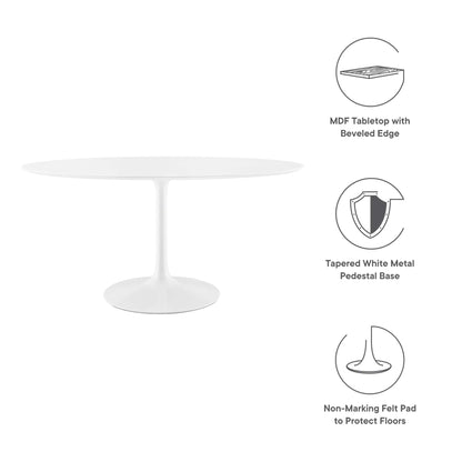 Lippa 60" Oval Wood Dining Table by Furniture For America