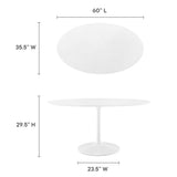 Lumen 60" Oval Wood Dining Table in White