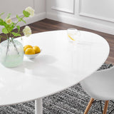 Lumen 60" Oval Wood Dining Table in White