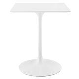 Lumen 24" Square Wood Dining Table in White