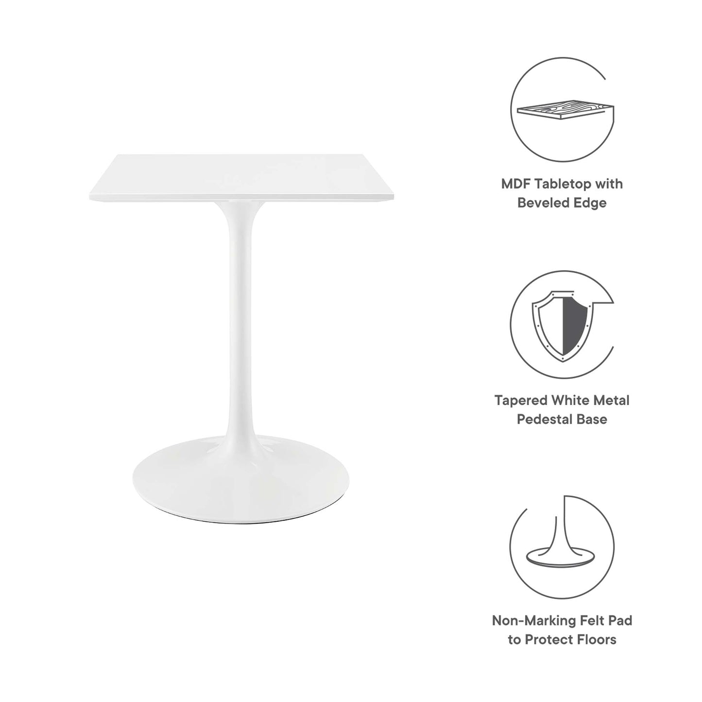 Lippa 24" Square Wood Dining Table by Furniture For America