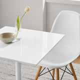 Lumen 24" Square Wood Dining Table in White